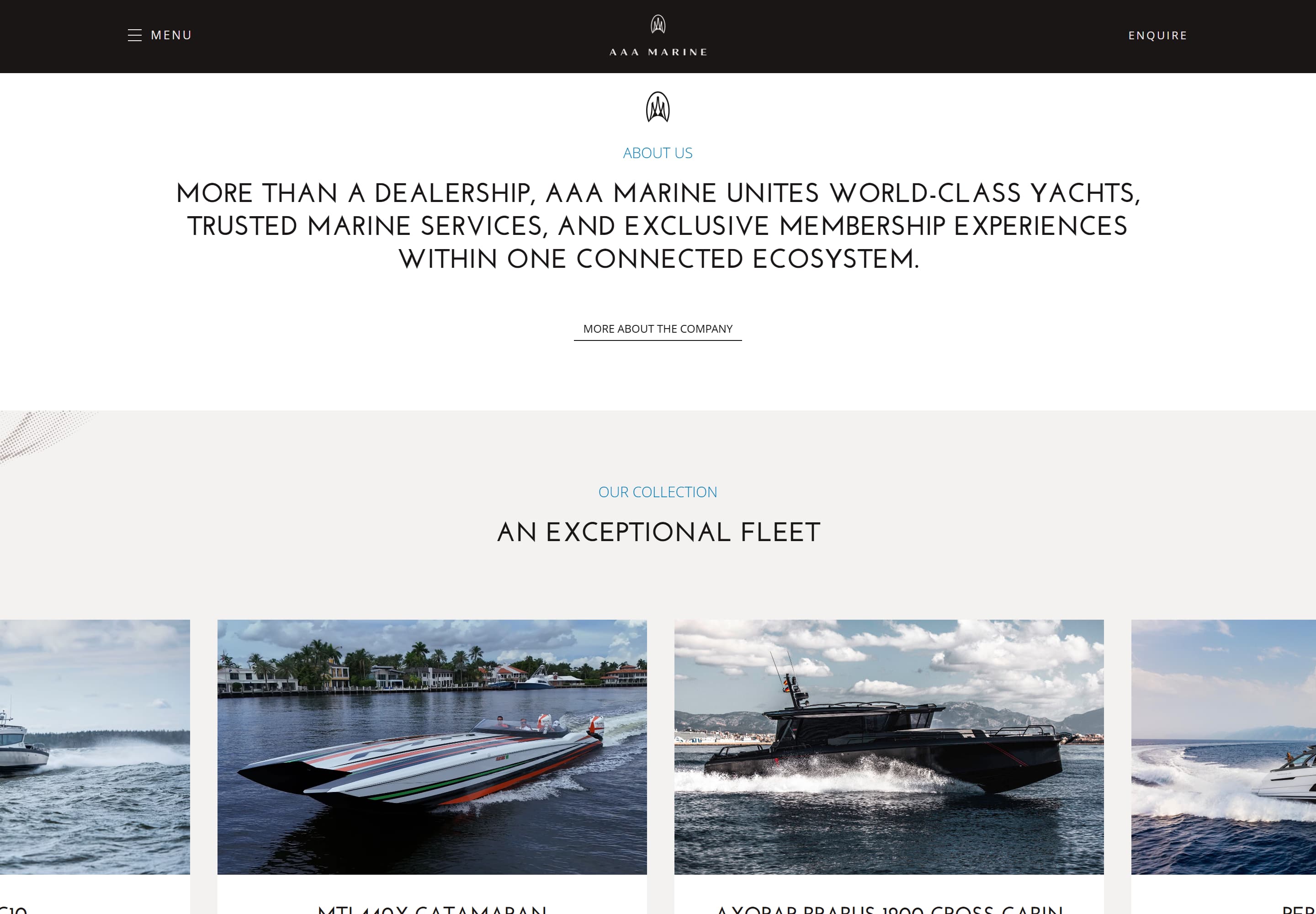 AAA Marine — desktop screenshot of AAA Marine Exclusive yacht dealer