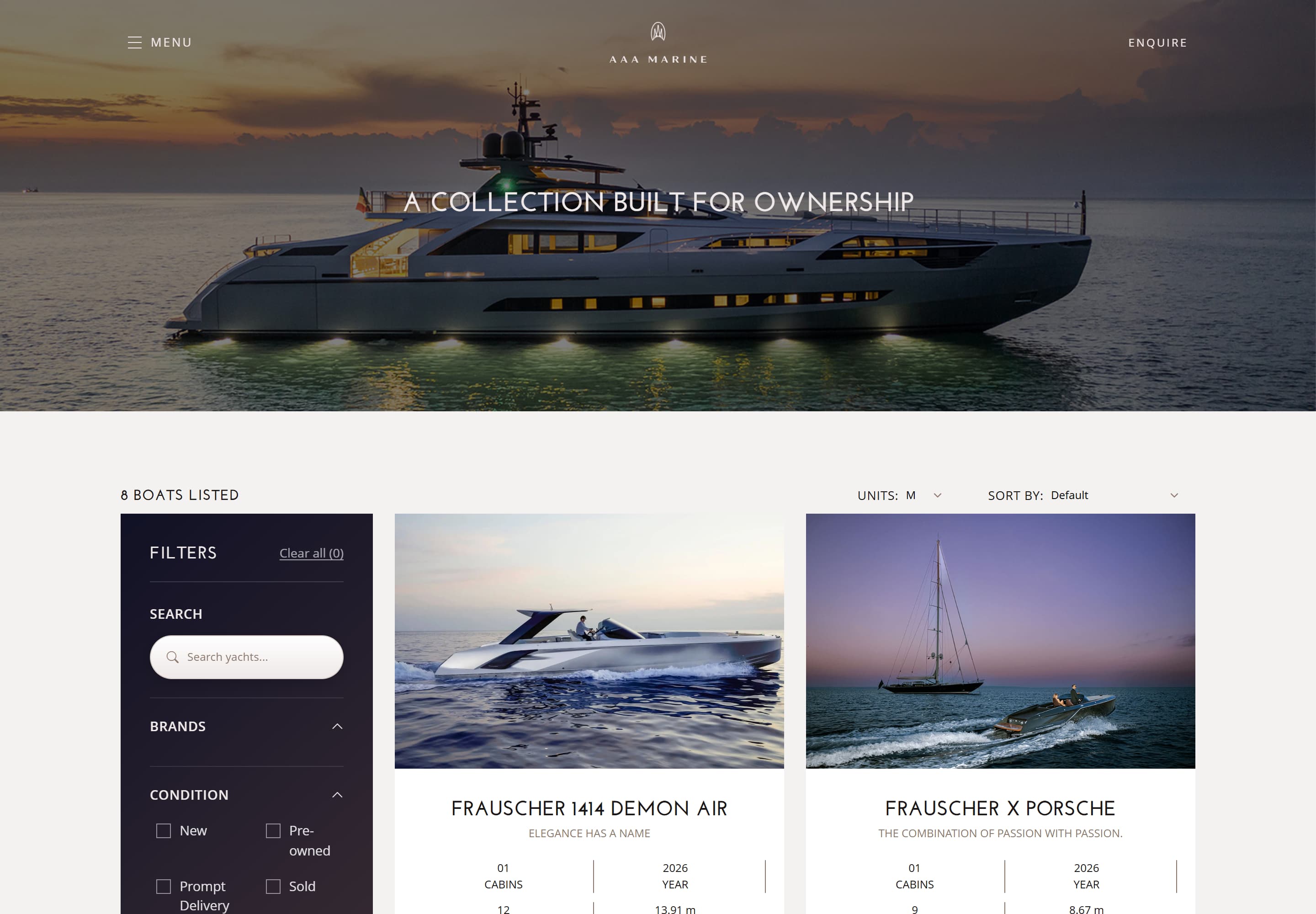 AAA Marine — desktop screenshot of Yachts for Sale