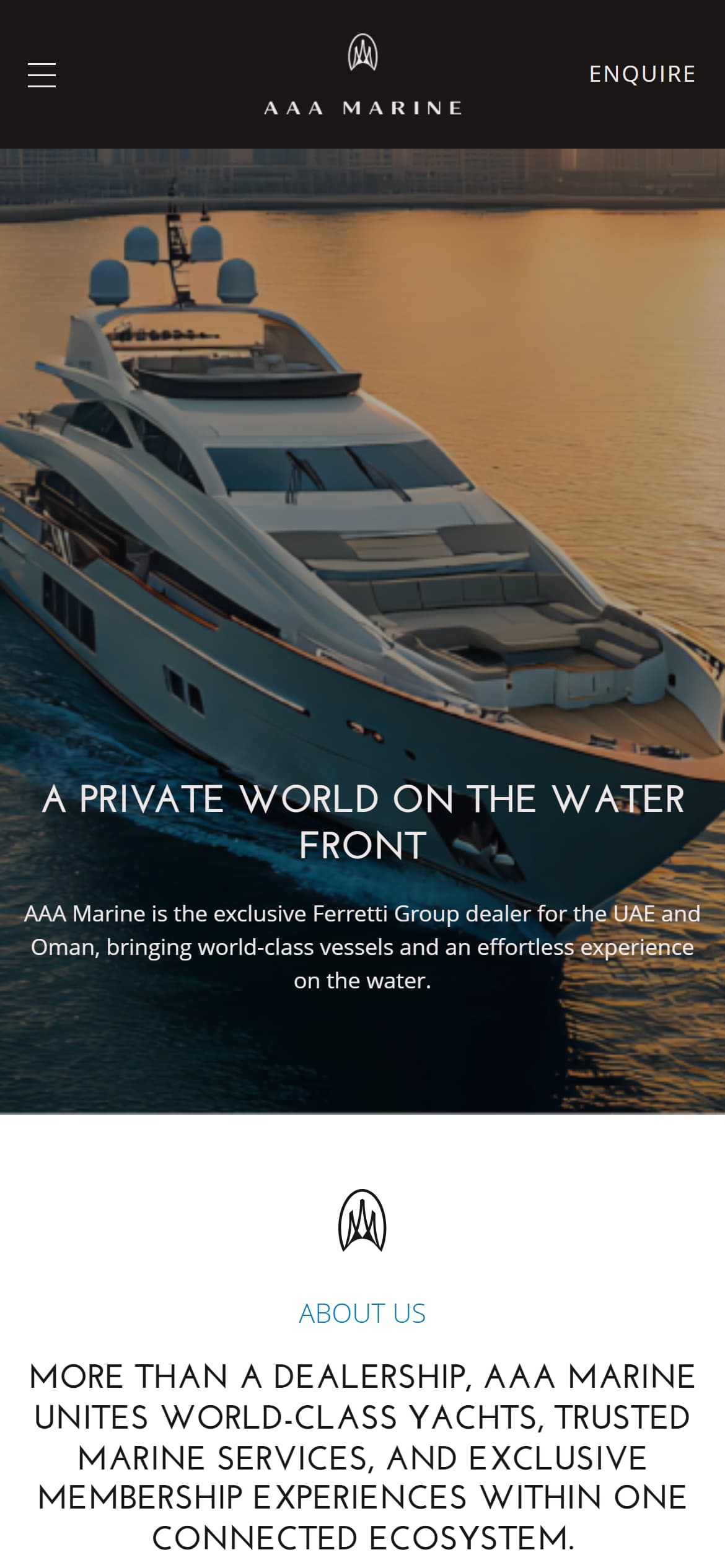 AAA Marine — mobile screenshot of AAA Marine Exclusive yacht dealer