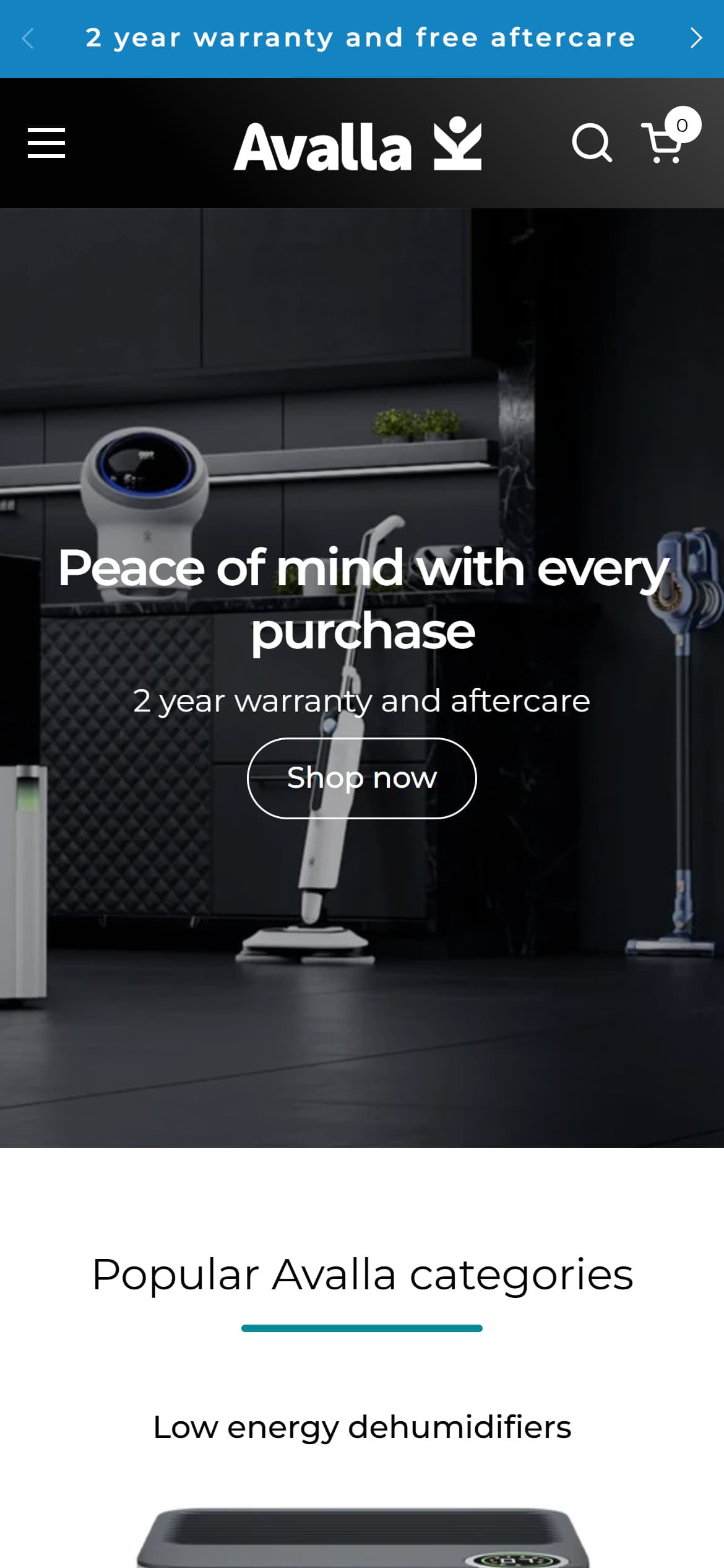 Avalla — mobile screenshot of 2 year warranty. Fast delivery. – Avalla