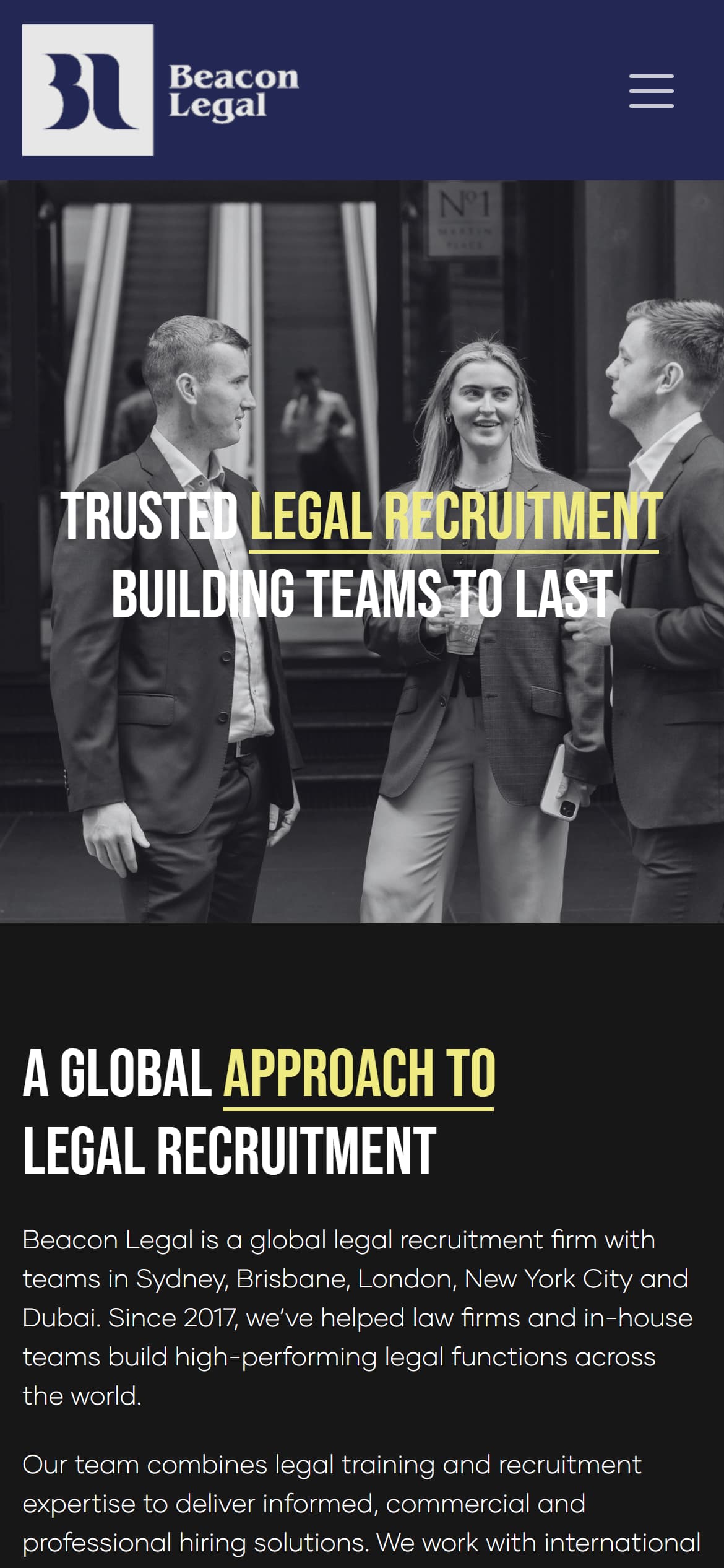 Beacon Legal — mobile screenshot of Legal Recruitment Agency & Services | Beacon Legal