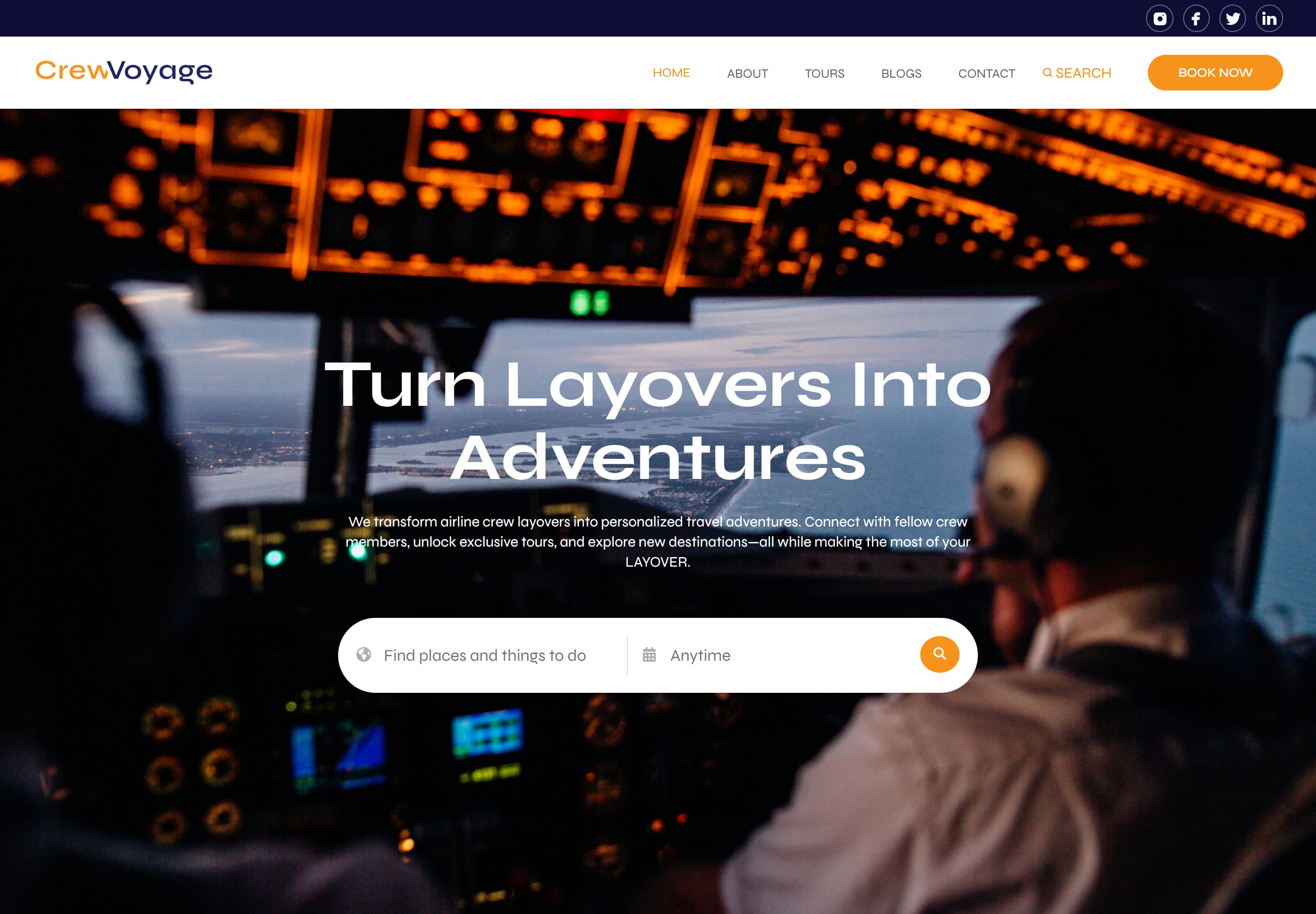 CrewVoyage — desktop screenshot of CrewVoyage | Worldwide Layovers for Cabin Crew