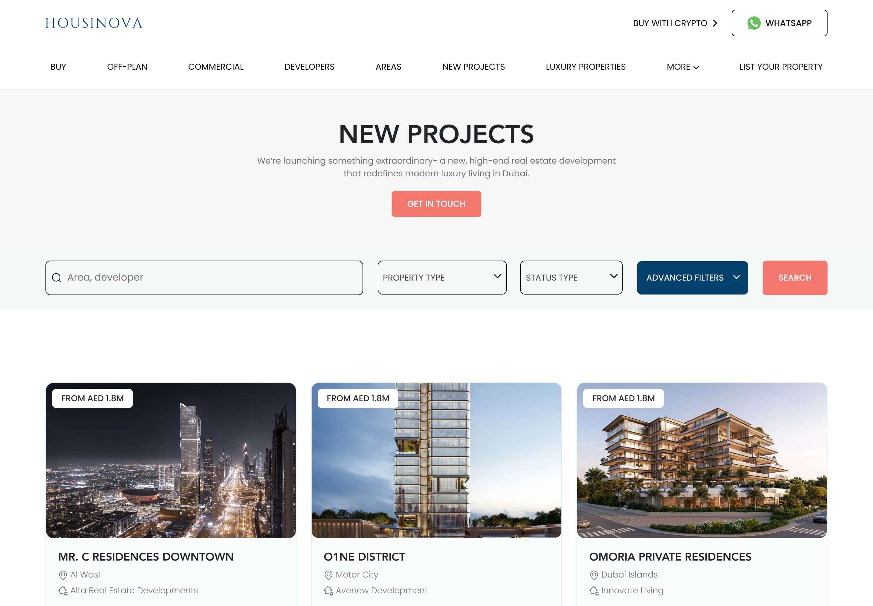 Housinova — desktop screenshot of Housinova