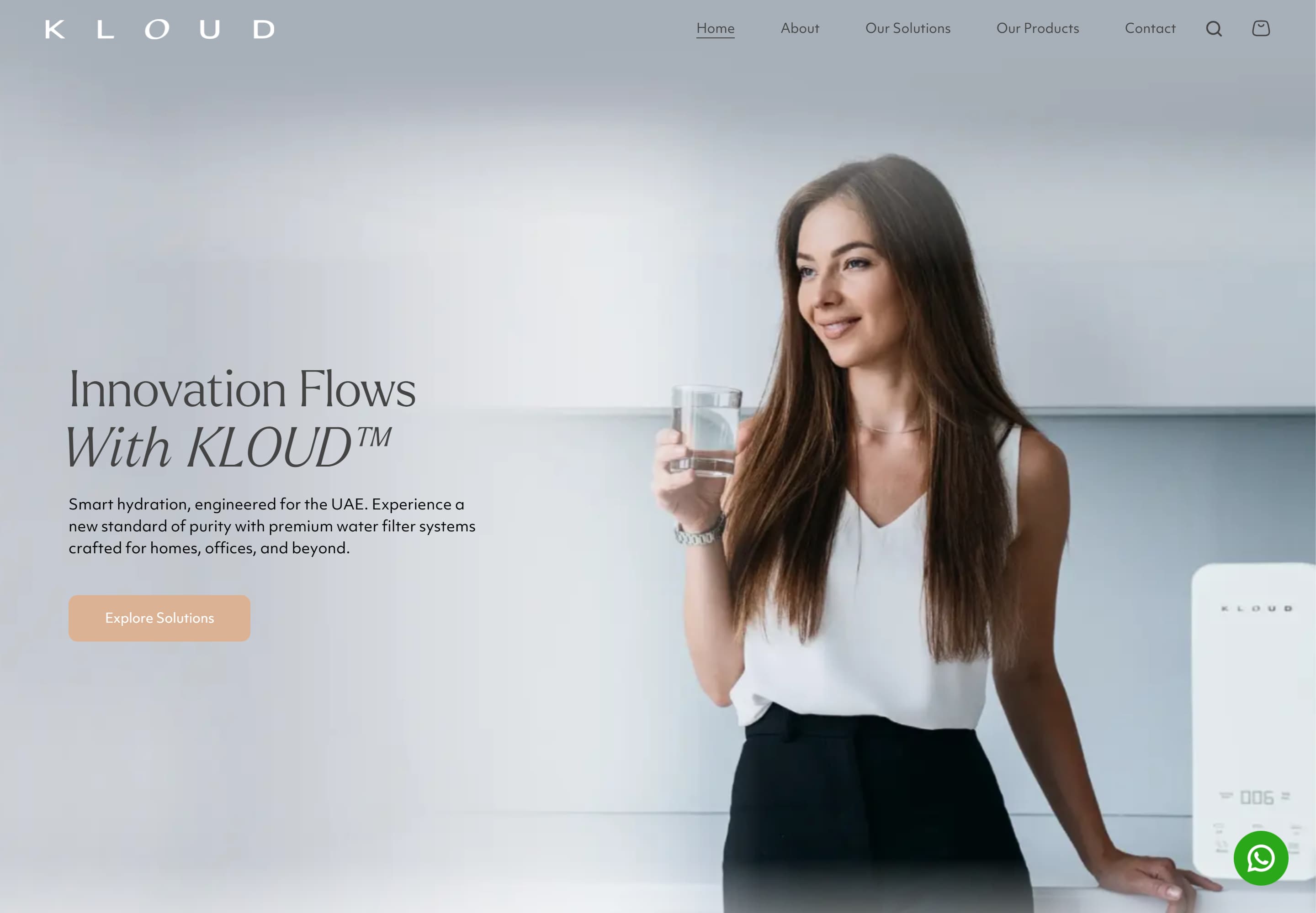 KLOUD — desktop screenshot of Premium Water Filter in Dubai | RO Water Systems | KLOUD™