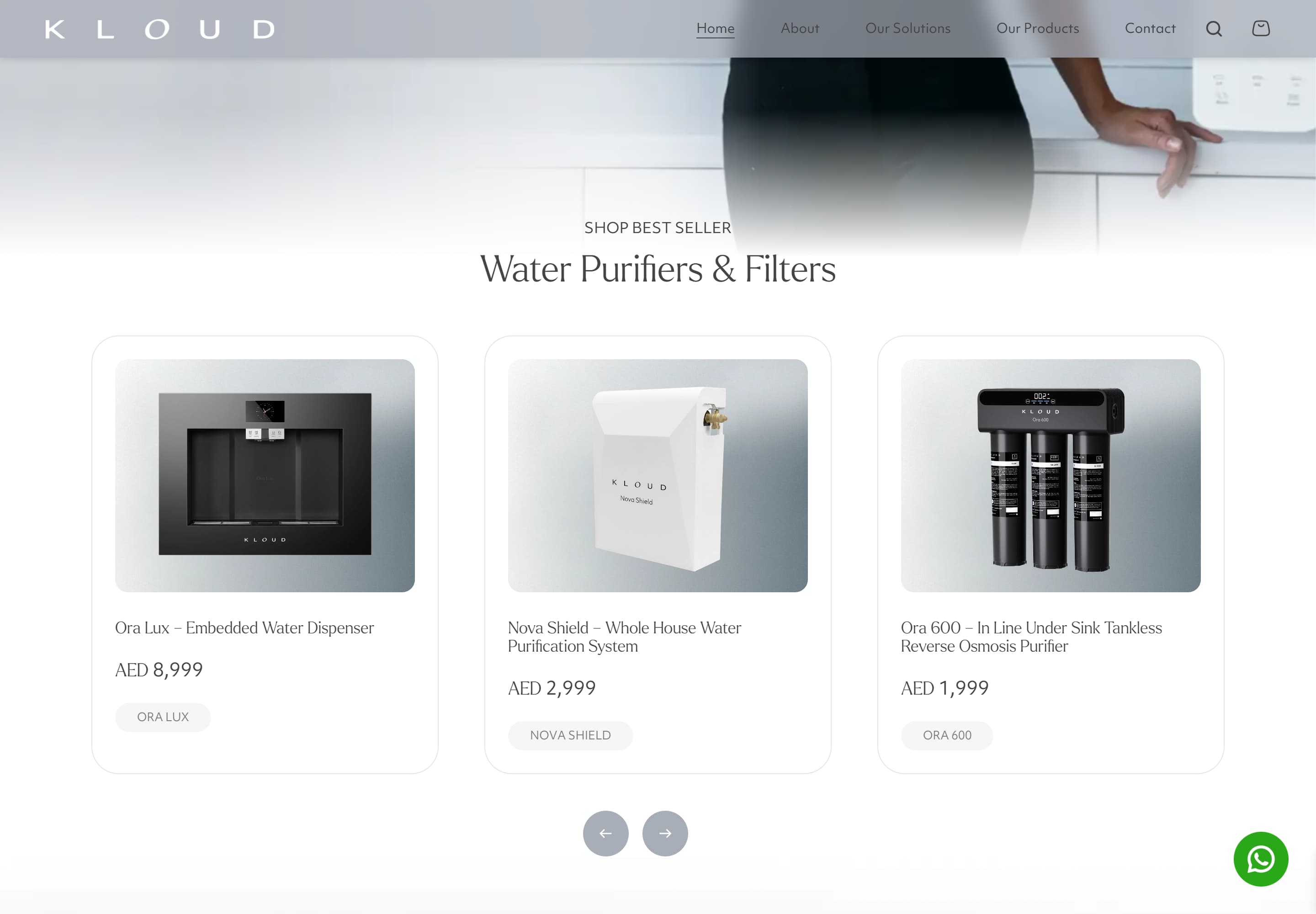 KLOUD — desktop screenshot of Premium Water Filter in Dubai | RO Water Systems | KLOUD™