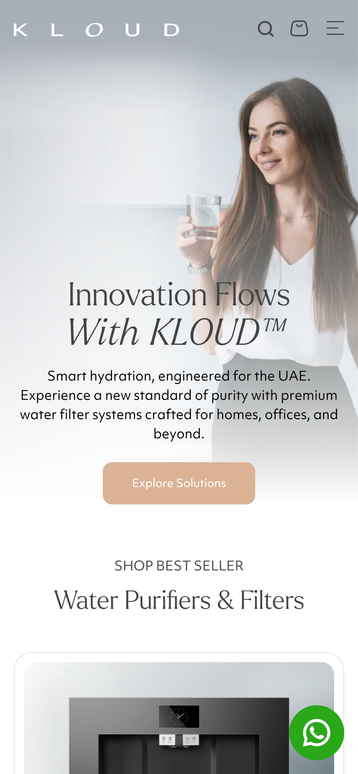 KLOUD — mobile screenshot of Premium Water Filter in Dubai | RO Water Systems | KLOUD™