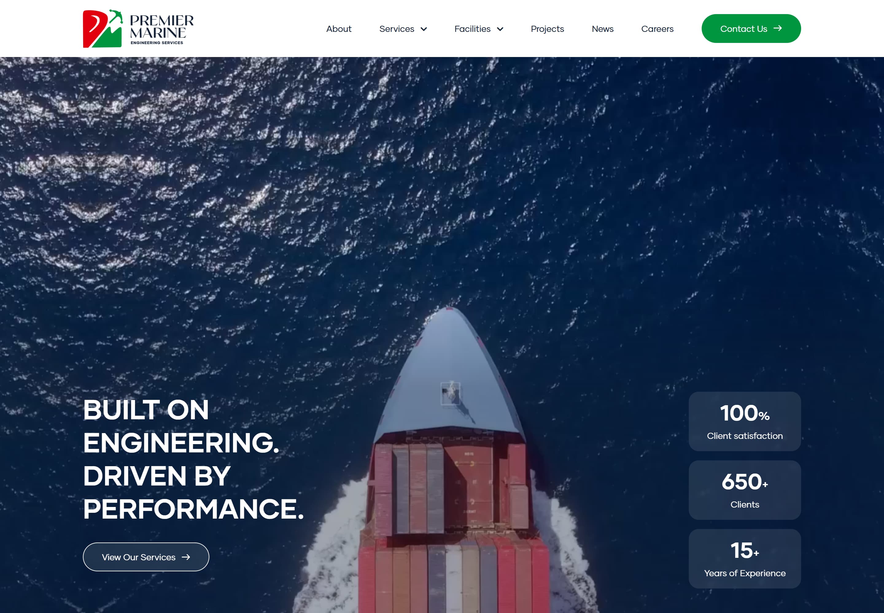 Premier Marine Engineering — desktop screenshot of Home | Premier Marine