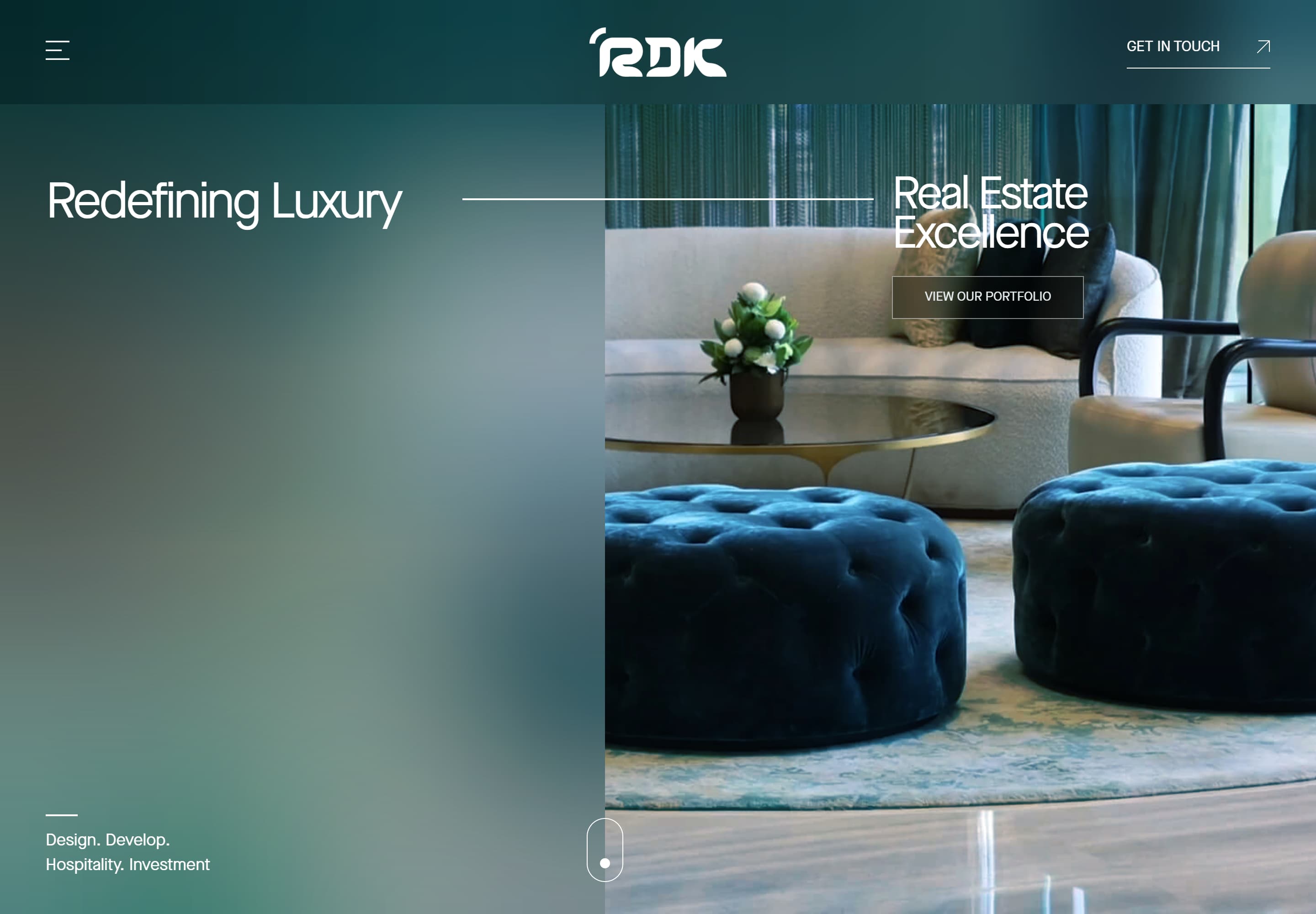 RDK — desktop screenshot of Home | Design. Develop. Hospitality. Investment